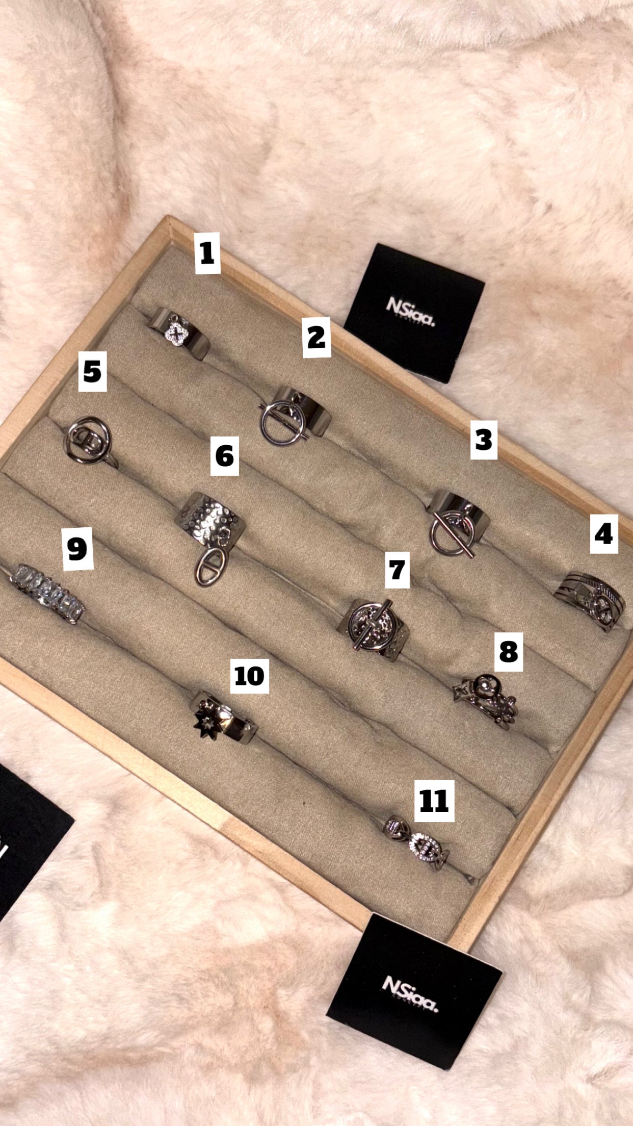 Bague ajustable  argenté acier inoxydable