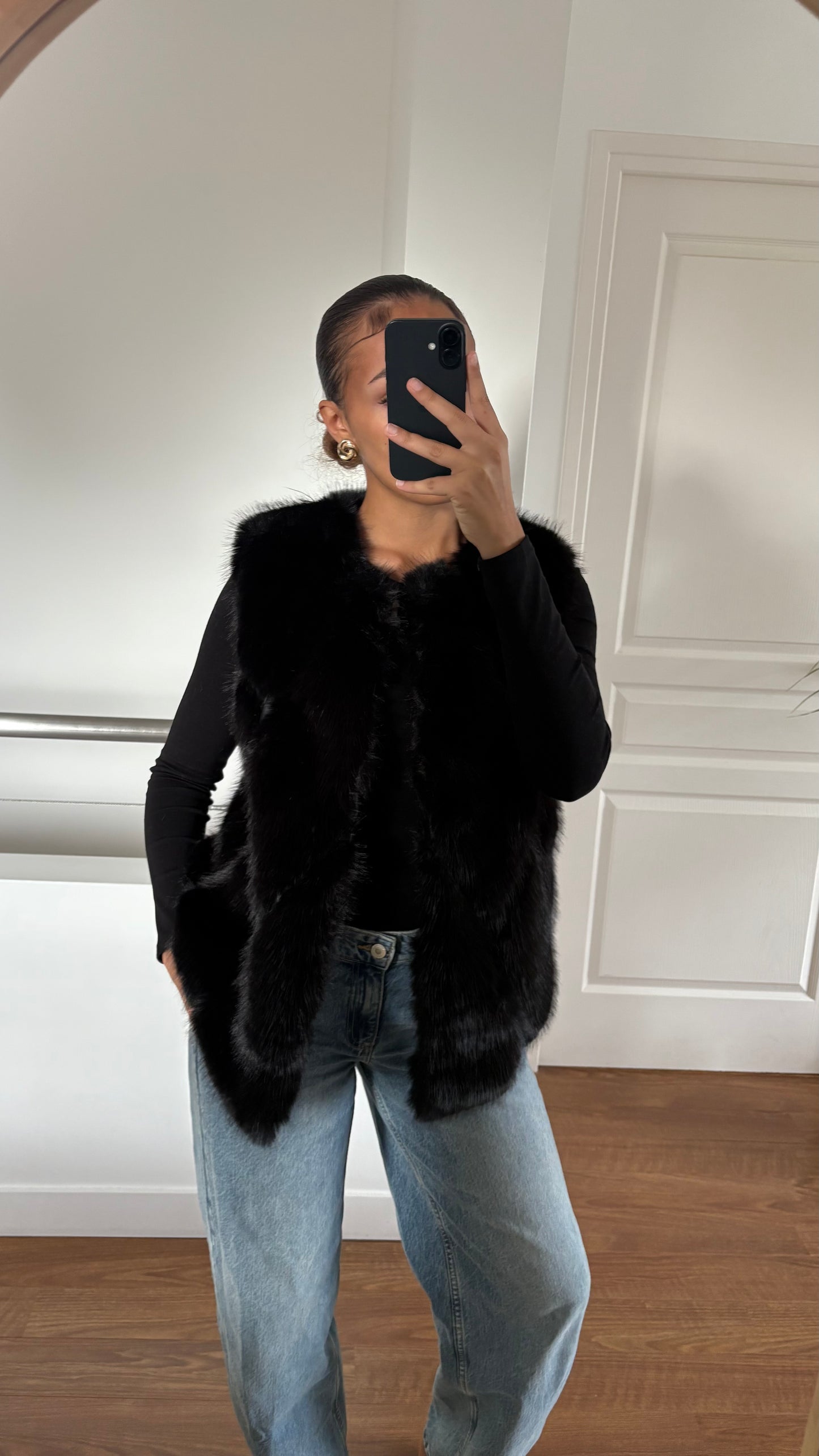 Fausse fourrure sans manches