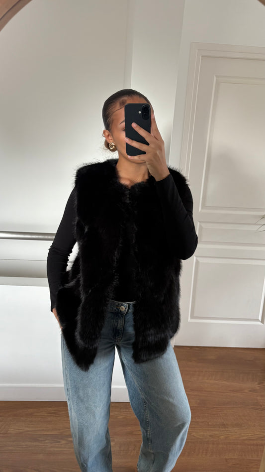 Fausse fourrure sans manches